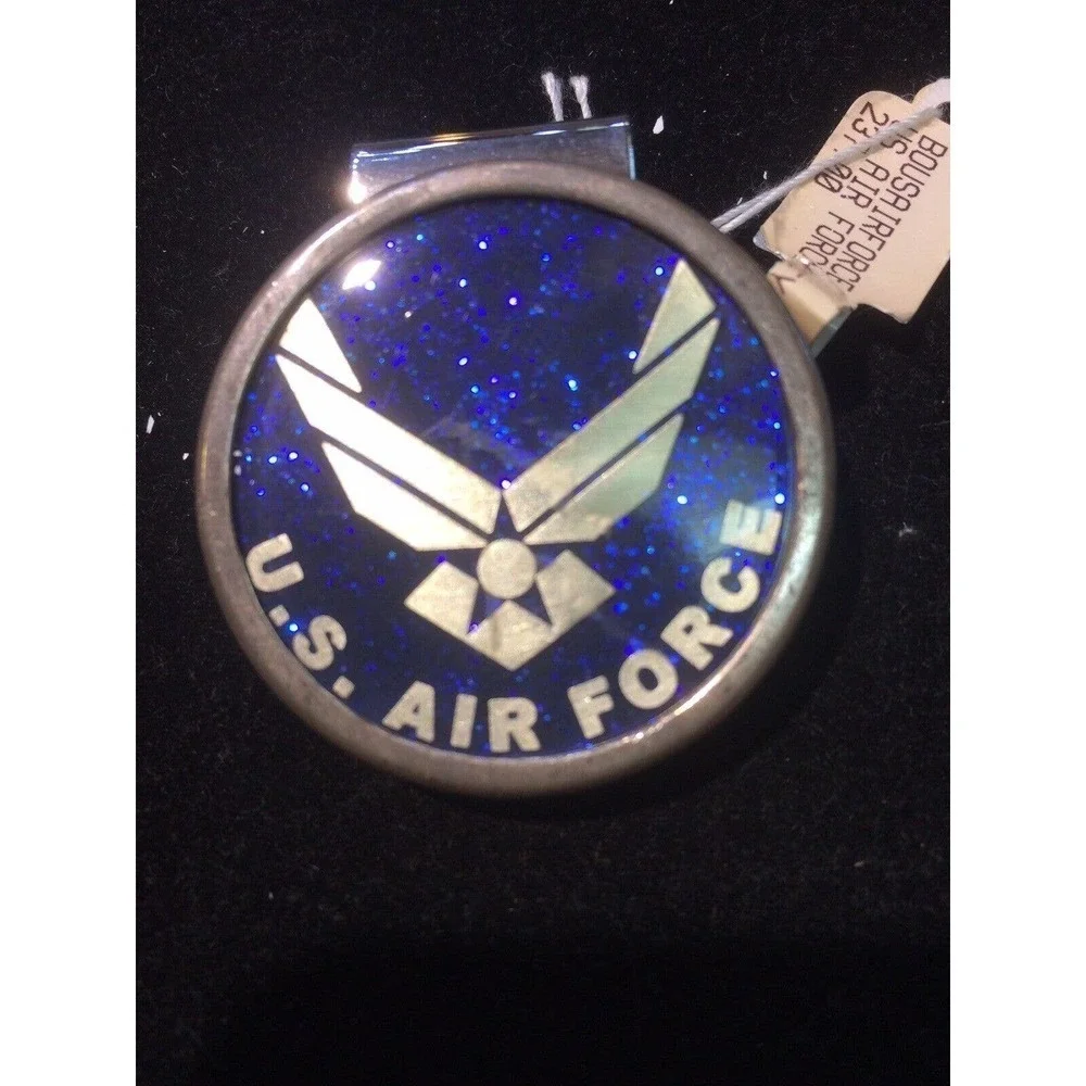 Money Clip U.S. Air Force Round Air Craft Seal Center W Star Blue Background